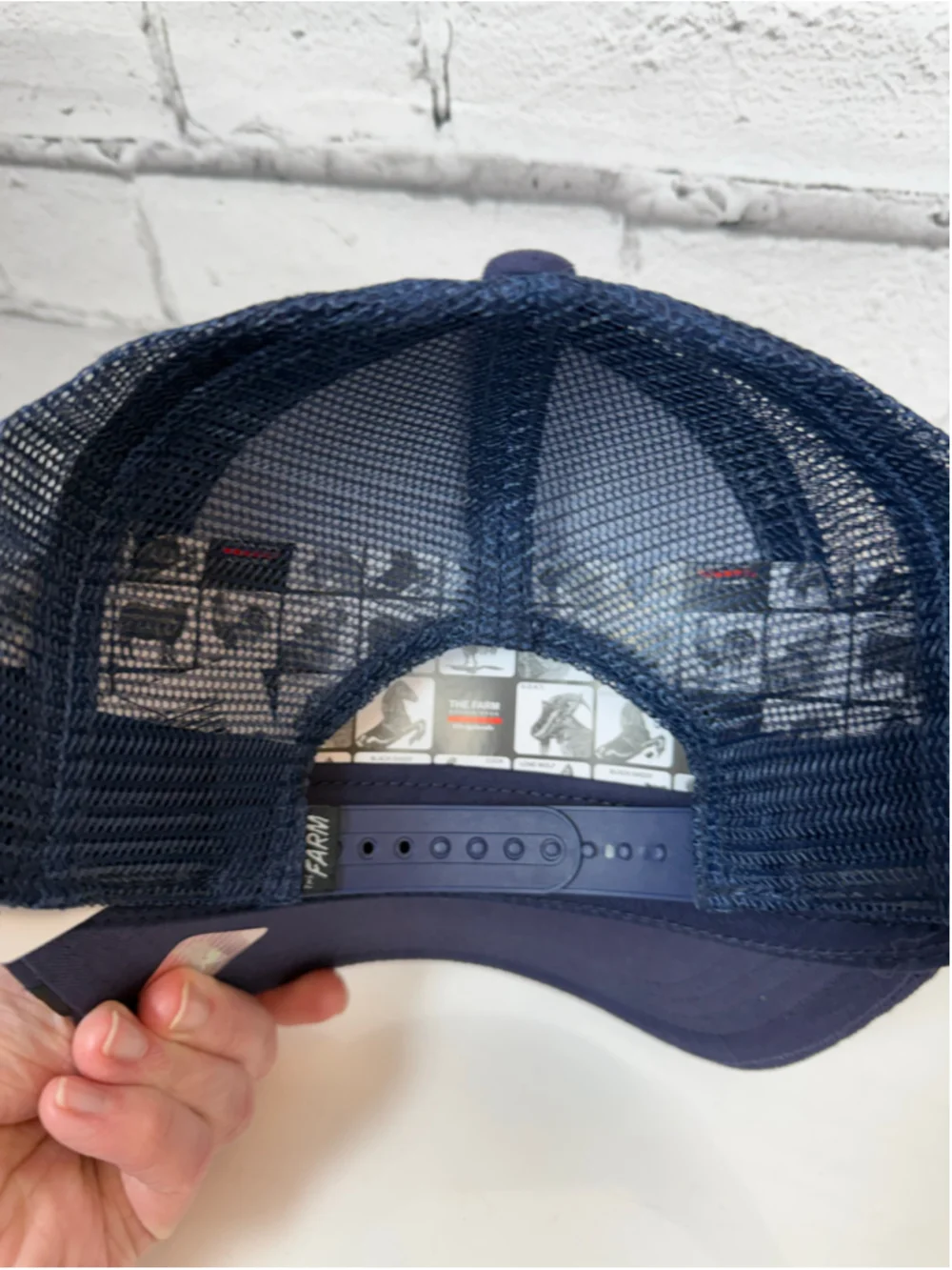 Men’s Goorin Bros Lone Wolf Hat Navy Blue Trucker Hat The Farm OSFM NWT